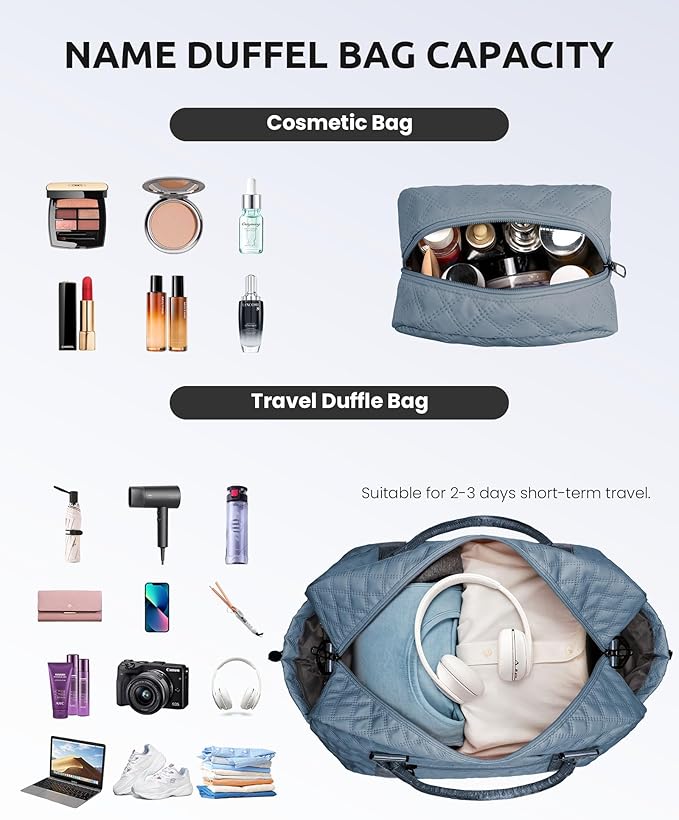 Gifts for Girls-Duffle Bag with Shoe Compartment, Personalized Weekender Bag, Overnight Bags for Women, Letter Travel Bag with Makeup Bag，Tween Girls Trendy Stuff Gift (Letter B)