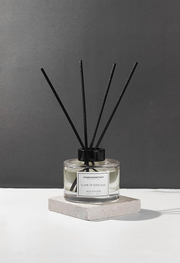 Eden Oud (Jasmine & Citrus) Reed Diffuser Set - Luxury Fragrance Reed Diffusers for Home, Office & Bathroom Décor - Long-Lasting Scent Sticks Diffuser with Non-Toxic Oils (5.63 oz)