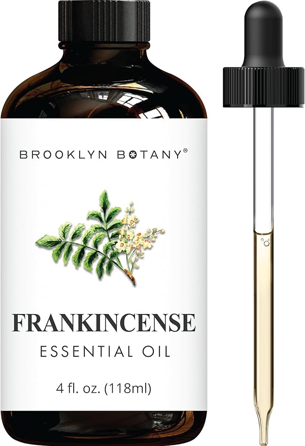 Brooklyn Botany Frankincense Essential Oil - Huge 4 Fl Oz - 100% Pure and Natural - Premium Grade with Dropper - for Aromatherapy and Diffuser