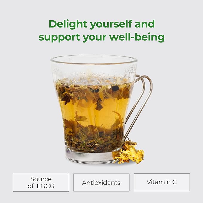 Michelle Peiret Immunity Tea, Natural Green Tea, Premium Blend for Immune System Support, Antioxidant-Rich Rooibos Tea, EGCG Source, 15 Servings