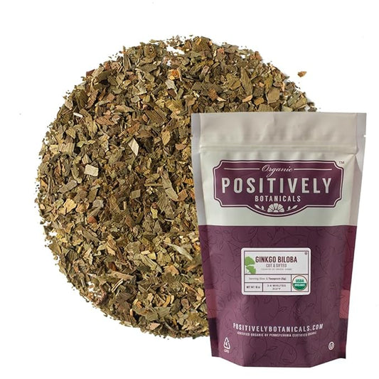 Organic Positively Botanicals Company, Ginkgo Biloba, Herbal Tea Loose Leaf Botanical, 16 Ounce