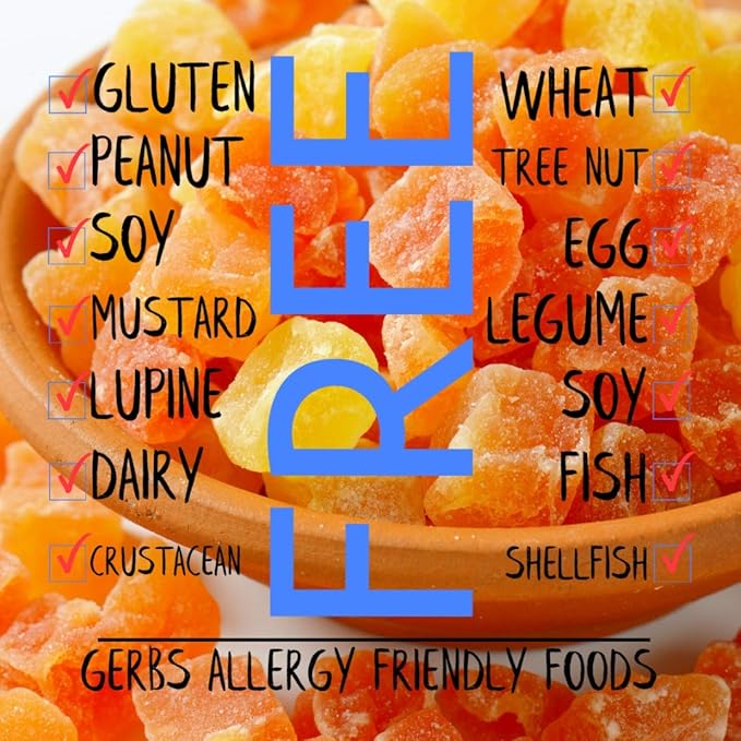 Gerbs Lightly Sweetened Dried Papaya Cubes 4 lbs. | Unsulfured, No Additives, Resealable Bag | Naturally Sweet & Chewy | Top 14 Allergen-Free