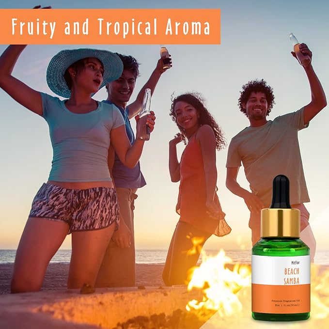 Beach Samba Fragrance Oil, MitFlor 30ml Single Scented Oil, Large Size Premium Grade Fragrance Oil for Soap & Candle Making, Summer Essential Oils for Diffusers for Home