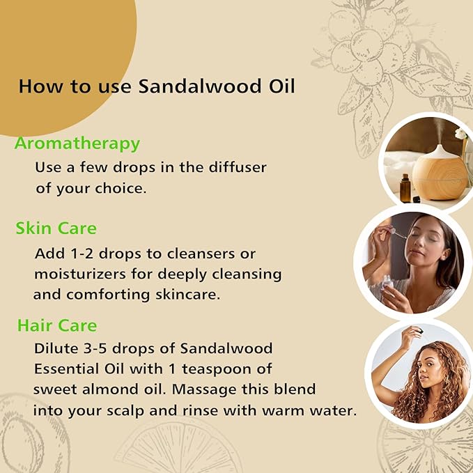 Agarwood Sandalwood Essential Oils for Perfume Candles Soaps Yoga Meditation Massage Diffuser - 2 OZ, Pack of 2