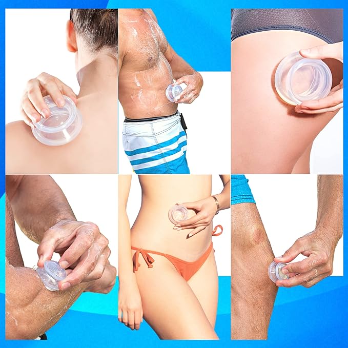 Cupping Warehouse Supreme 6 INT Pro 5560 Silicone Cupping Set - Cupping Kit for Massage Therapy-Soft Ultra Clear Dye-Free for Body Sculpt, Cellulite, Scar & Pain (2S 1.5", 2M 2", 2L 2.5") - Not 6065