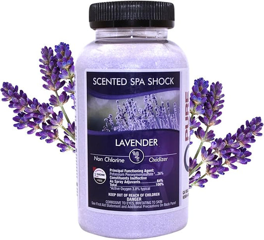 Lavender Aromatherapy Spa Shock Granules | Non-Chlorine Oxidizer for Spa & Hot Tub | Compatible with Bromine & Chlorine Tablets | Neutralizes Odors & Enhances Water Clarity, 2 lbs (Pack of 1)