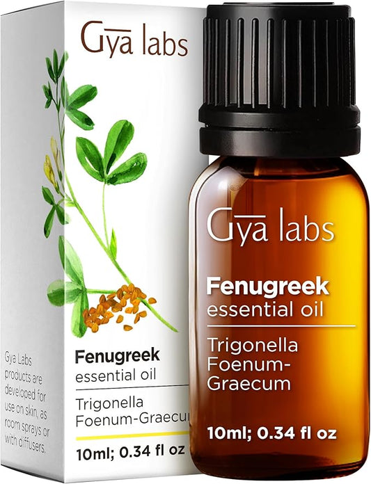 Gya Labs Fenugreek Essential Oil - 0.34 Fl Oz - for Hair, Skin, Diffuser, Aromatherapy & DIY Candle Making Scent