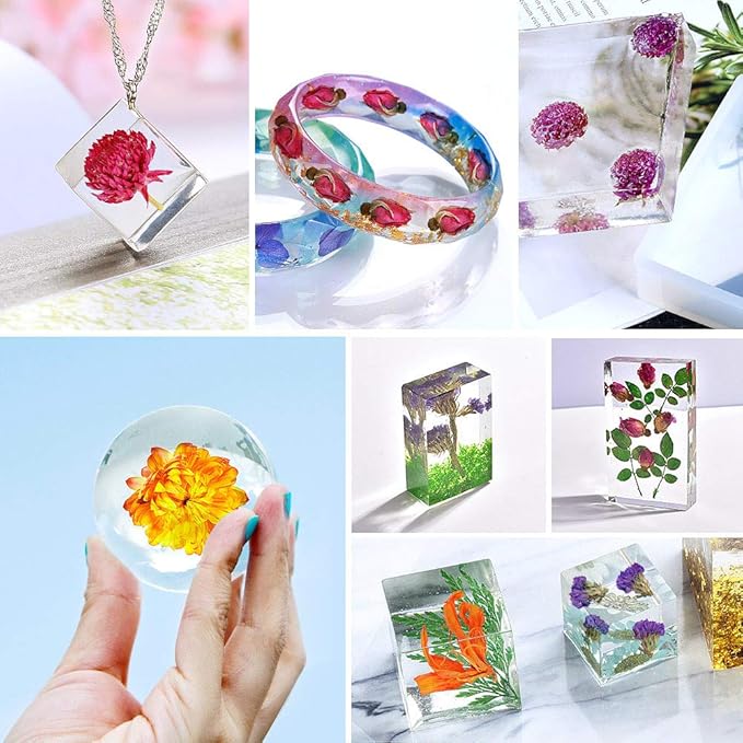 16 Bags Dried Flowers,100% Natural Dried Flowers Herbs Kit for Soap Making, DIY Candle Making,Bath - Include Rose Petals,Lavender,Don't Forget Me,Lilium,Jasmine,Rosebudsand More