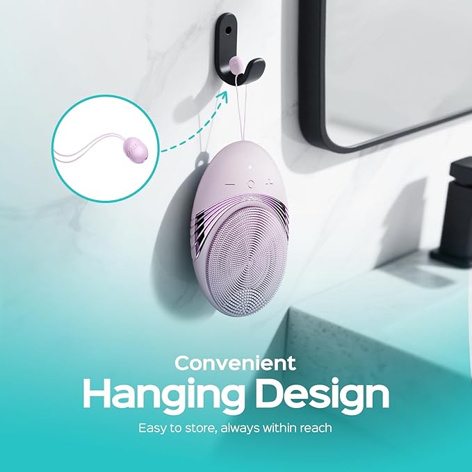 COSLUS Face Scrubber Facial Cleansing Brush: 5 Cleansing Modes Silicone Face Wash Scrubber for Women Skin Care, Sensitive Skin - Deep Cleansing & Gentle Exfoliating, Portable for Shower & Travel