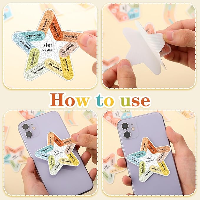 Libima 72 Pieces Anxiety Sensory Stickers Textured Stickers Fidget Mindfulness Sticker School Counselor Supplies Adult Sensory Items Anxiety Relief, 9 Styles(Retro Color)