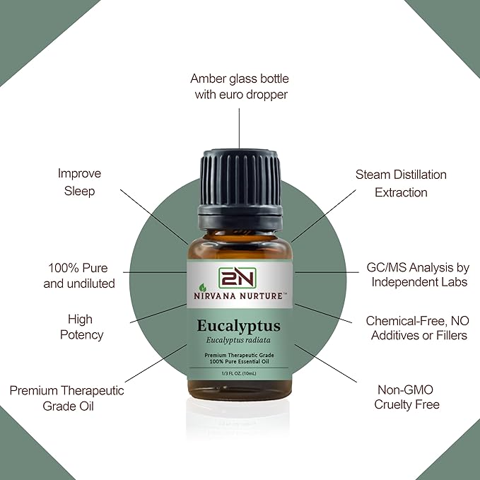 Eucalyptus Essential Oil 100% Pure Premium Therapeutic Grade, Undiluted - Aromatherapy Diffuser for Calm and Relaxation, Skin Care, Hair Care