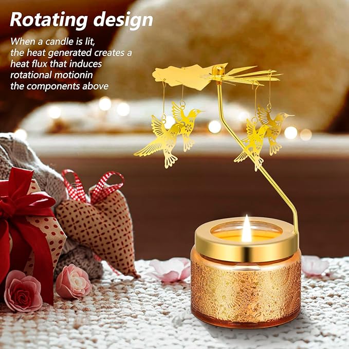 Hummingbird Rotating Scented Candles Gift Set for Birthdays, Christmas, Thanksgiving, or As A Unique Present for Your Mom, Sister, Girlfriend, Colleagues, Friends, or A Dear Friend