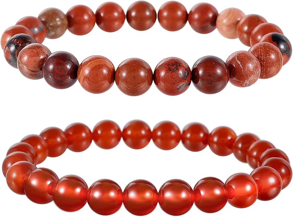 Bivei Natural Gemstone Semi Precious Healing Crystals Handmade Stretchy Round Beads Bracelet, Enhance Positive Energy
