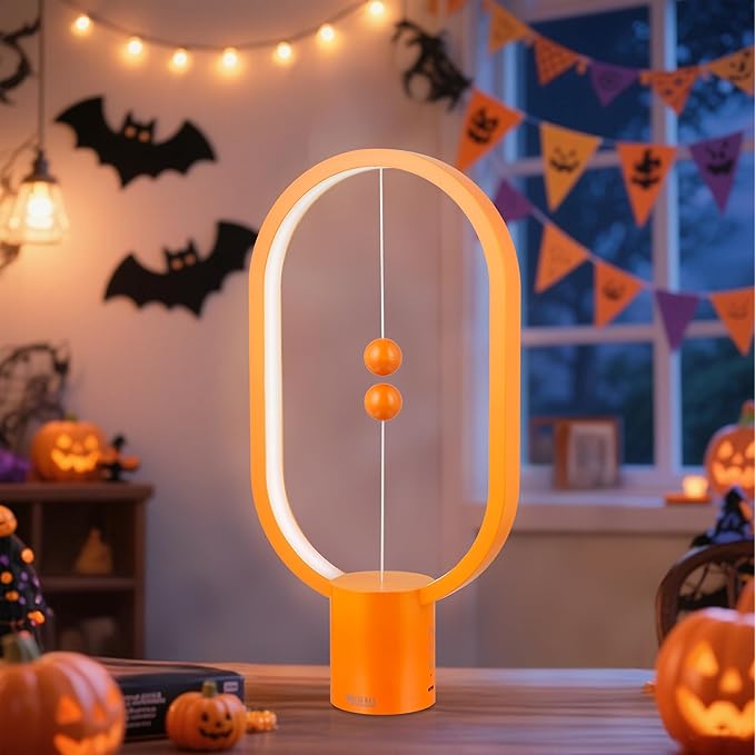 Heng Balance Light, USB Powered LED Table lamp, Creative, Magnetic Switch Night Light, dimmable Eye Protection Table lamp, Used for Gifts, Decoration Bedside, Dormitory and Office(Orange)