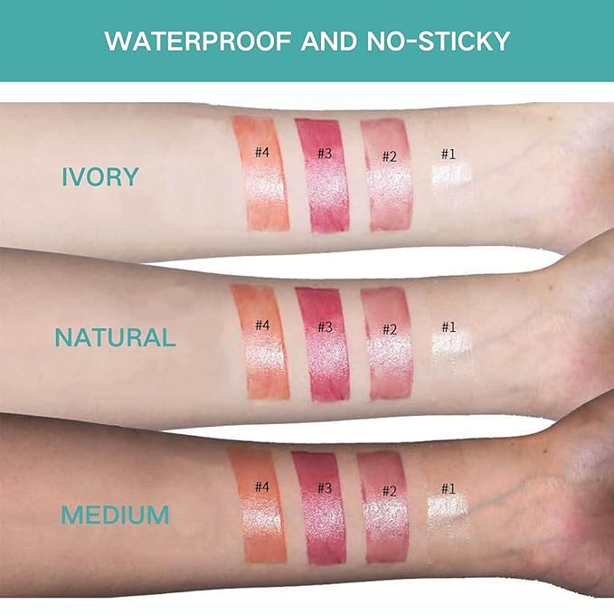 Cosmetics Lip Tint Hydrating, 4 Color Pcs Tinted Lip Balm Set for Women and Girls, Lip Stain Long Lasting Waterproof, Natural Ingredients Vitamin E Sheer Strength Moisturizing Lipstick Crayon