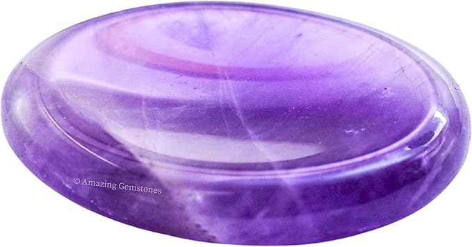 Amazing Gemstone Amethyst Worry Stone, Healing Crystals - Piedra Crystal Fidget for Gift, Meditation, Calming, Relaxation, Stress Relief