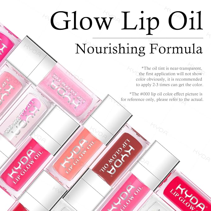 KYDA Hydrating Lip Glow Oil, Color Changing Tint, Moisturizing Lip Oil, Glossy Transparent Plumping Lip Gloss, Tinted Lip Oil for Lip Care and Dry Lips-Pearl Shimmer