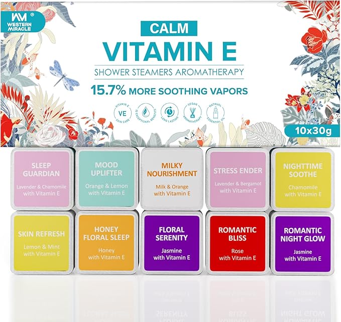 Shower Steamers Aromatherapy 10 Pack - Shower Bombs Birthday Gifts for Women, Men, Mom, Organic Essential Oils, Self Care, Stress Relief, Relaxation Home SPA Christmas