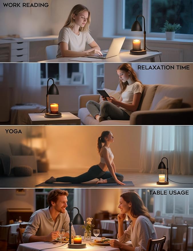 Candle Warmer Lamp with Timer Dimmable, Lamp Candle Warmer Birthday Gifts for Women, Black Adjustable Wax Melter Warmer for Jar Candles, House Warming Gift Home Decor