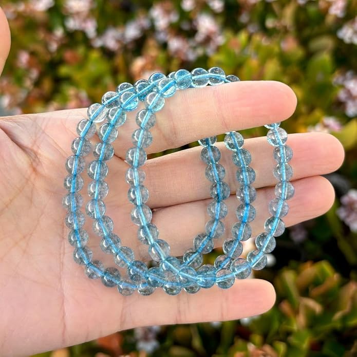 Adabele 1pc Natural Stretch Gemstone Bracelet 6mm (0.24 Inch) Bead 7" 7.5" 8 inch Healing Crystal Quartz Energy Chakra Jewelry Women Birthday Gift