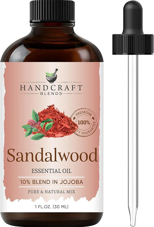 Handcraft Blends Sandalwood Essential Oil – 1 Fl Oz – 100% Pure and Natural – Premium Grade Essential Oil for Diffuser and Aromatherapy, Skin, Massage, Candle and Soap Making Fragrance