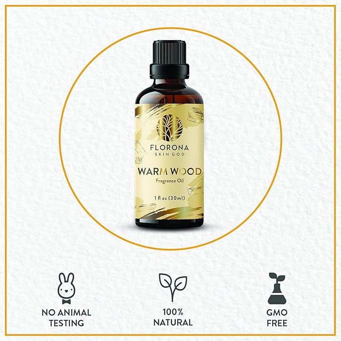 Florona Warm Wood Premium Quality Fragrance Oil - 1 fl oz for Soap Making, Candle Making, Diffuser Aromatherapy