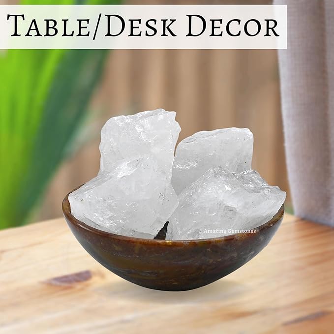 Amazing Gemstone Clear Quartz Raw Crystals and Healing Stones, Natural Rocks for Tumbling - DIY Raw Stones and Crystals, 2 Pieces