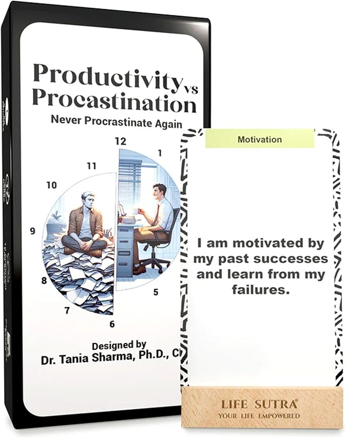 Positive Daily Affirmation Cards at Work for Men Women - Self Care Inspirational Manifest, Stress Relief, Manifestation & Motivation Gift - Boss & Coworker Gifts 80 Journal Prompt Card Deck with Stand
