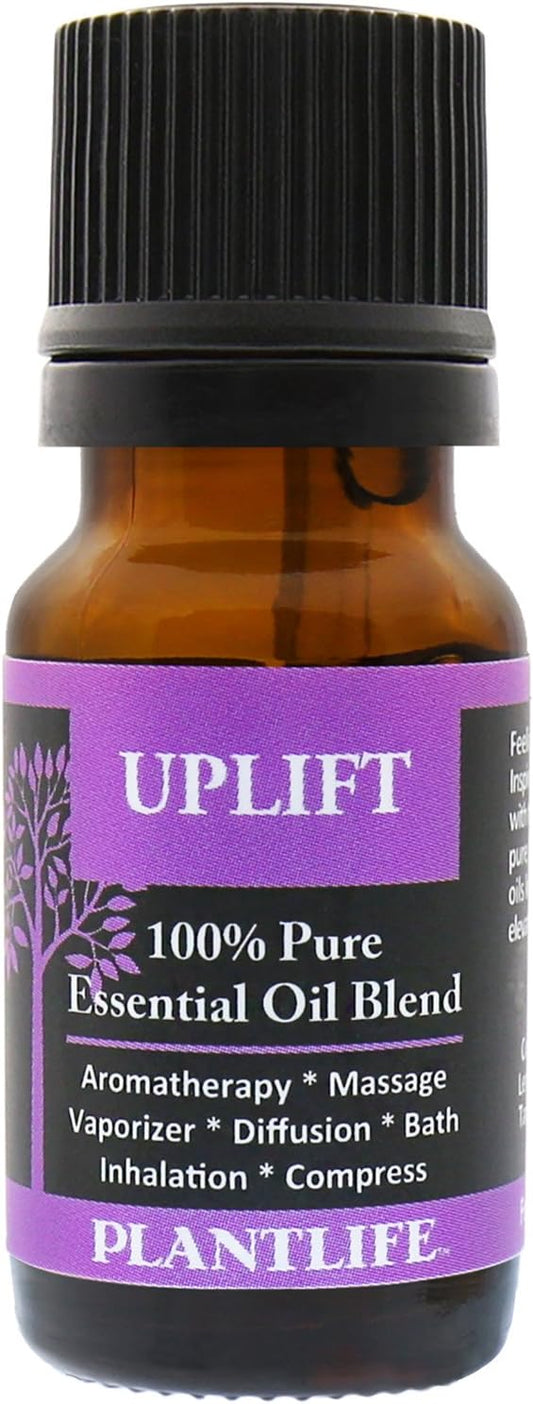 Plantlife Uplift Aromatherapy Essential Oil Blend - Straight from The Plant 100% Pure Therapeutic Grade - No Additives or Fillers - Made in California 10 ml