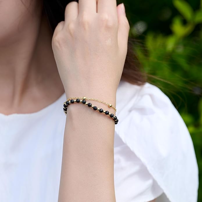 Farfume Crystal Bracelet Beaded Bracelets for Women 4mm Natural Stone Beads Gemstone Handmade Anxiety Jewelry Gifts