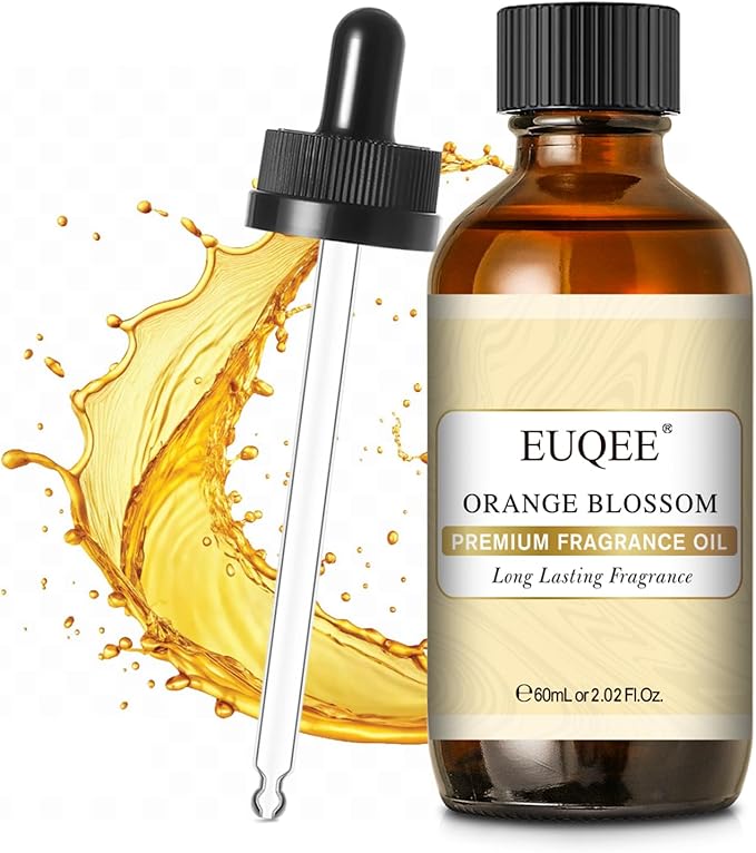 EUQEE Orange Blossom Fragrance Oils, 2.02 Fl oz/60ml Essential Oils with Glass Dropper for Diffusers, Soap Candle Making, Aromatherapy