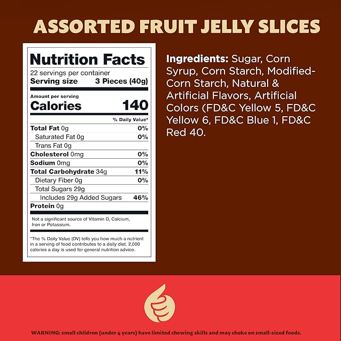 Fruit Slices Jelly Candy | 2 Pound Bag | Assorted Flavors | Sugar-Dusted Nostalgic Sweets