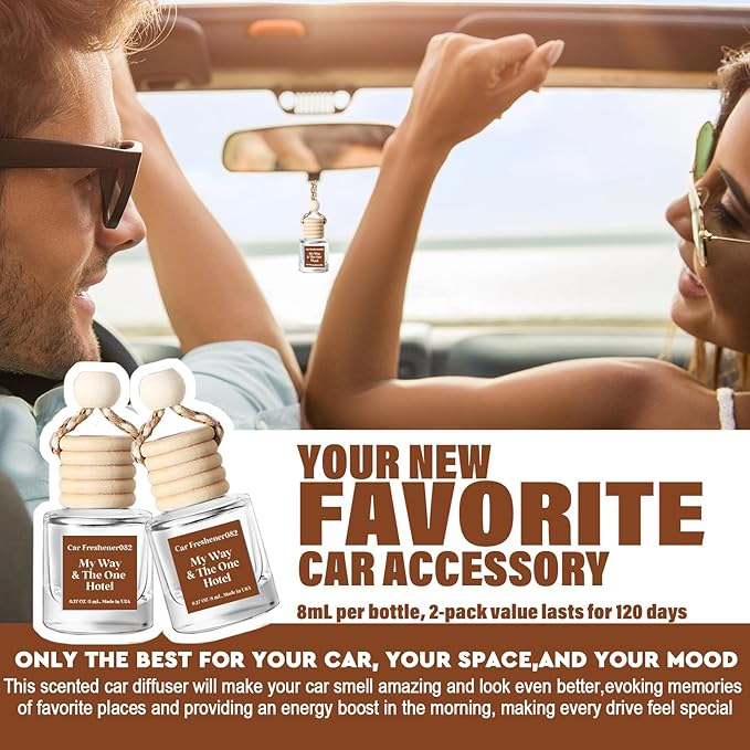 Car Air Freshener Hanging, My Way & The One Hotel Essential Oil Diffuser for Car,Long Lasting Car Air Freshener for Car, Made in USA