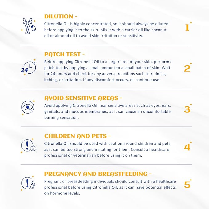 HIQILI 0.33 Fl Oz Citronella Oil for Homemade Sprays, Add to Diffuser, 100% Pure and Natural Undiluted, Portable - 10ml