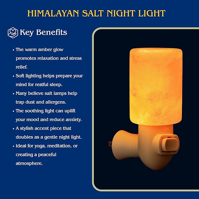 Himalayan Rock Salt Night Light Cylinder Shape 2Pack