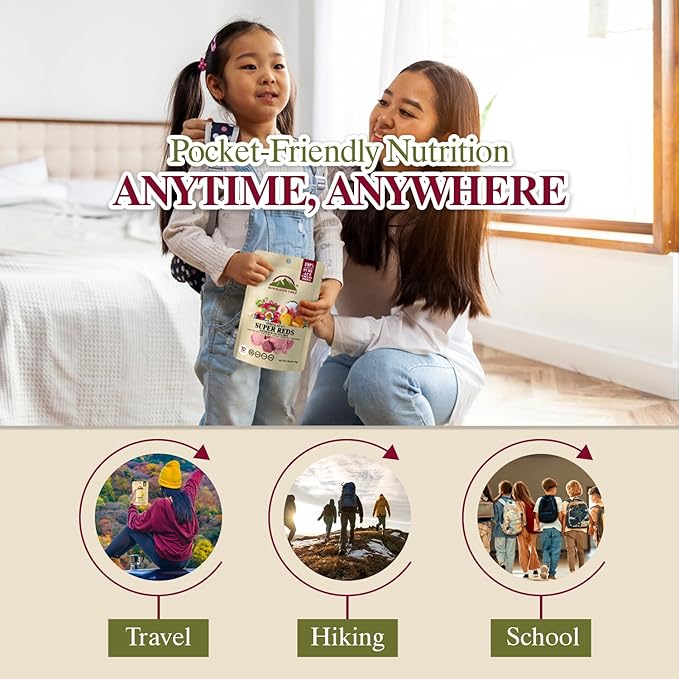 Himalayan Chef Super Reds Freeze-Dried Fruit Crisps, 30g | 10+ Superfood Fruits | Healthy Snacks Packed with Multivitamins, High Fiber & Antioxidants for Energy Boost