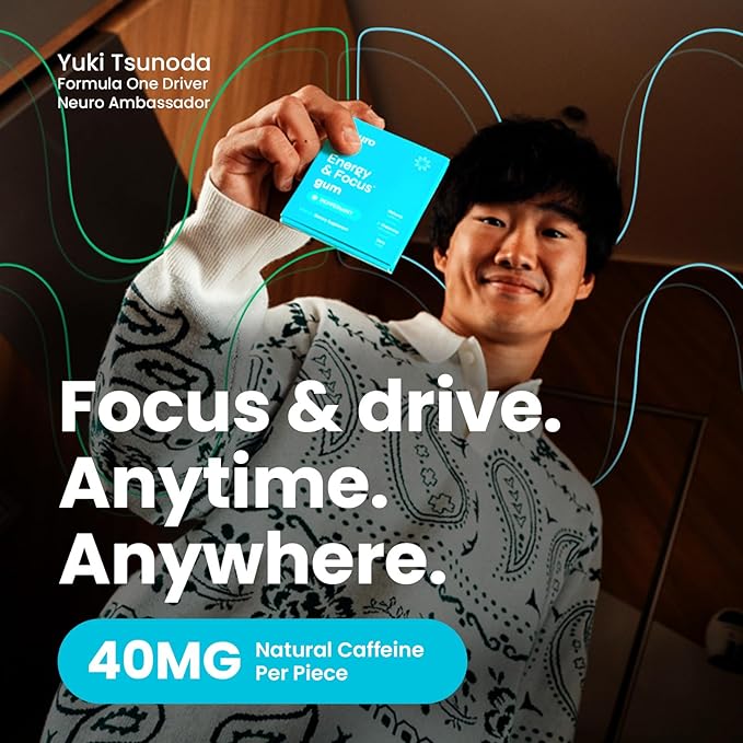 NeuroGum Energy & Focus Gum (54 Count-6 Pack, Peppermint) | 40mg Natural Caffeine + L-Theanine + Vitamin B12 & B6 + Xylitol | Sugar Free Nootropic Cognitive Brain Performance Supplement