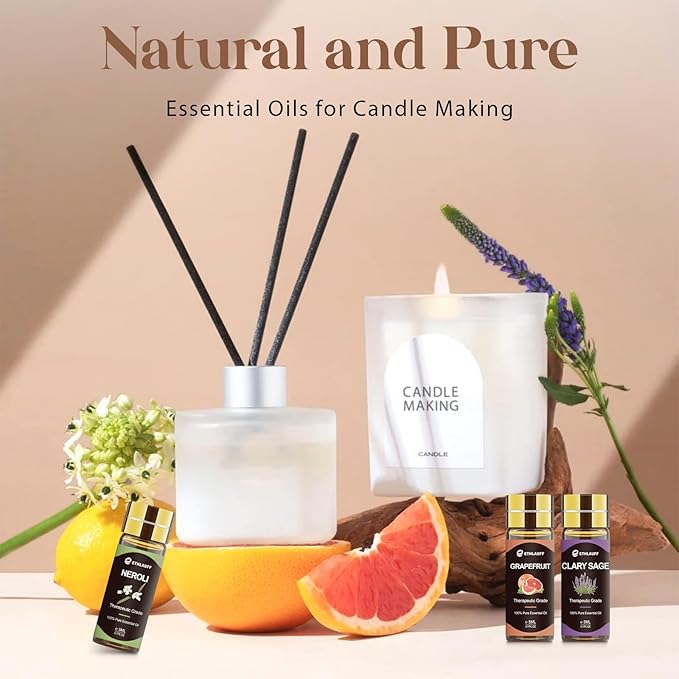 Essential Oils Set 40 Pcs, Essential Oils Perfect for Diffuser, Fragrance Oil Set for Massage, Soap, Candle Bath Bombs Making (5ml)