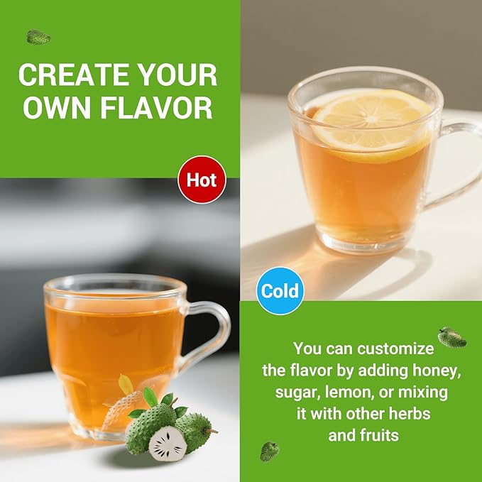 Soursop Leaf Herbal Tea (Graviola) - Caffeine & Sugar Free, 120 Count