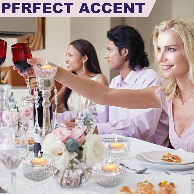 72 Pack 2-Inch Floating Candles - Perfect for Weddings and Events - White