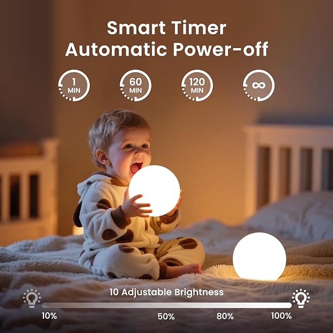 LOFTEK LED Ball Light, 3-inch Rechargeable Globe Lights, Color-Changing Ball Lamp with Remote, Waterproof Orb Light, Smart Sphere Night Light for Home Bedroom Pool Decor, Xmas Gift, 2 Pack