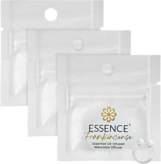 Essence Wearable Aromatherapy Nasal Diffuser – Frankincense Essential Oil Nose Ring Silicone Inhaler for Stress & Mood Support - Made in USA & Travel-Friendly (3 Pack)