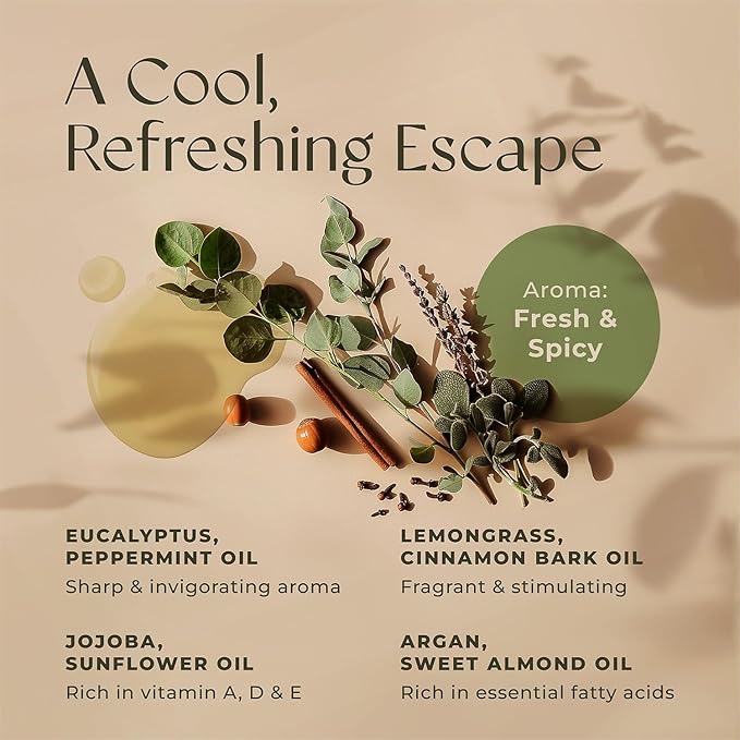 Gya Labs Soothing Massage Oil for Sore Muscles - 6.76 Fl Oz - 100% Pure Natural Spa Quality for All Skin Types - Peppermint & Cinnamon Sore Muscle Massage Oil for Men & Women