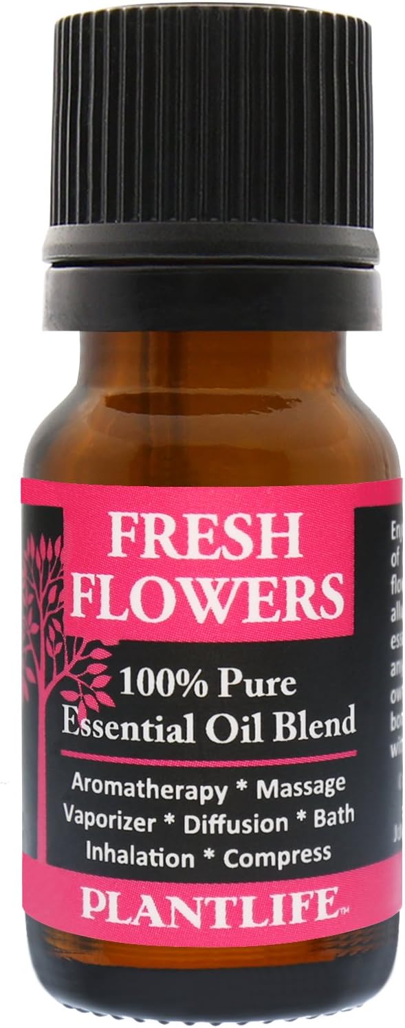 Plantlife Fresh Flowers Aromatherapy Essential Oil Blend - Straight from The Plant 100% Pure Therapeutic Grade - No Additives or Fillers - Made in California 10 ml