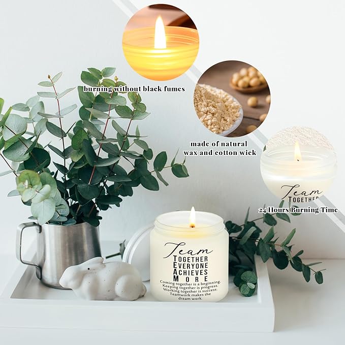 Fumete 10 Pcs Jars Scented Soy Candles 3.5 oz May You Be Proud of The Difference Candles Team Thank You Gifts for Employee Appreciation Gifts Coworker Vet Tech Nurse Teachers(White,Team)