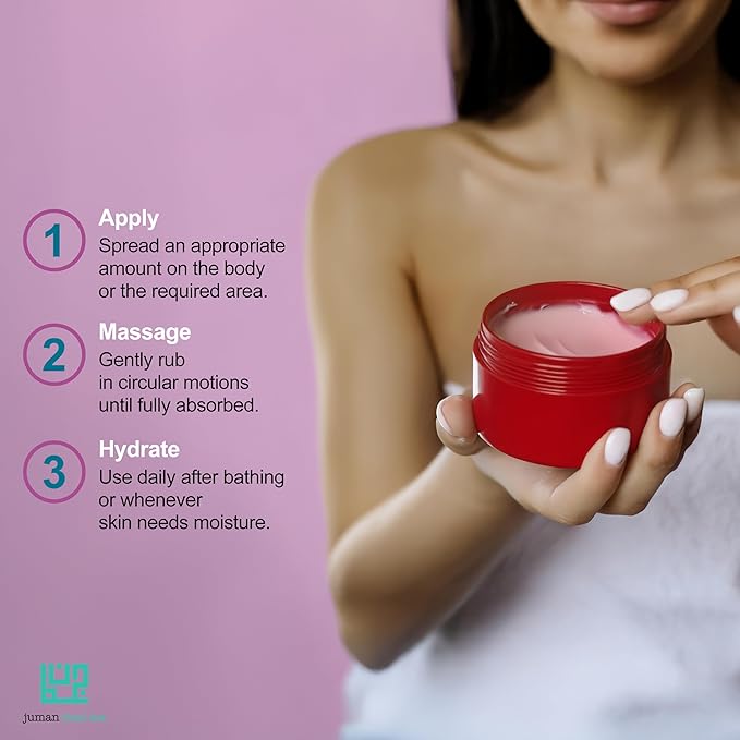 JUMAN Dead Sea Minerals Body Moisturizer | Made with Active Natural Ingredients | Free from Harmful Ingredients | Plant Rich Hydrating Moisturizer with Shea & Cocoa Butter | Cranberry Scent | 7.1oz