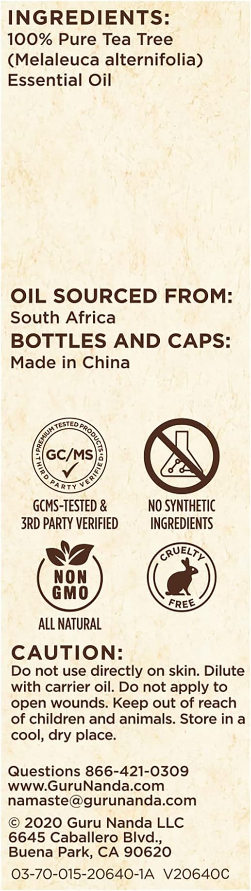 GuruNanda Tea Tree Essential Oil (2x0.5 Fl Oz) - 100% Pure, Undiluted Aromatherapy Oil for Diffusers, Massage, DIY Recipes, Helps in Skin & Hair Care