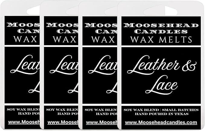 Leather & Lace Wax Melts - 4 Pack - Romantic & Masculine Fragrance - Long-Lasting Scent for Home, Office, or Relaxation