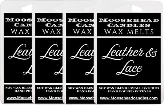 Leather & Lace Wax Melts - 4 Pack - Romantic & Masculine Fragrance - Long-Lasting Scent for Home, Office, or Relaxation