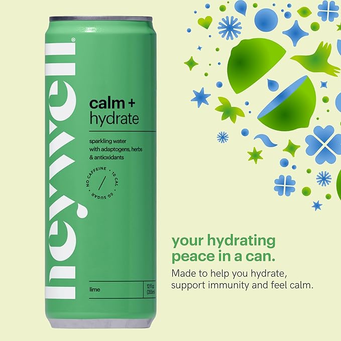 Heywell Sparkling Adaptogenic, Calm Variety Pack, 12 Fluid Ounce (Pack of 12) - Organic, Non GMO, Vegan, Gluten Free, Dairy Free